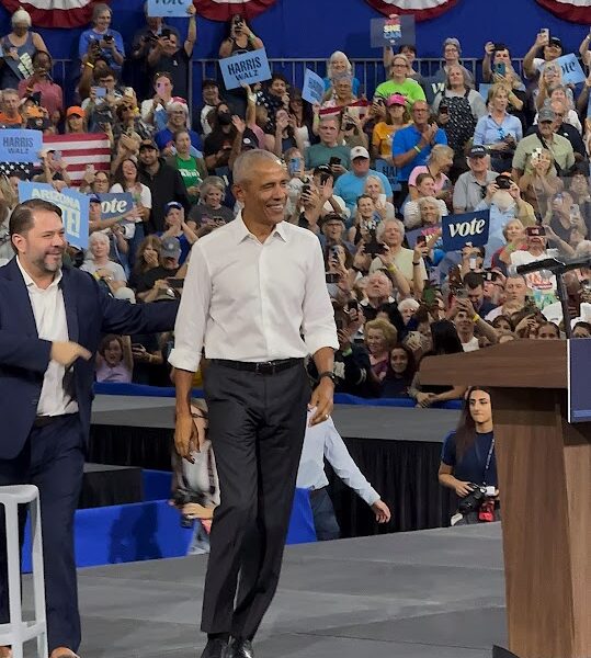 Obama Holds Rally in Tucson to Campaign for Harris-Walz